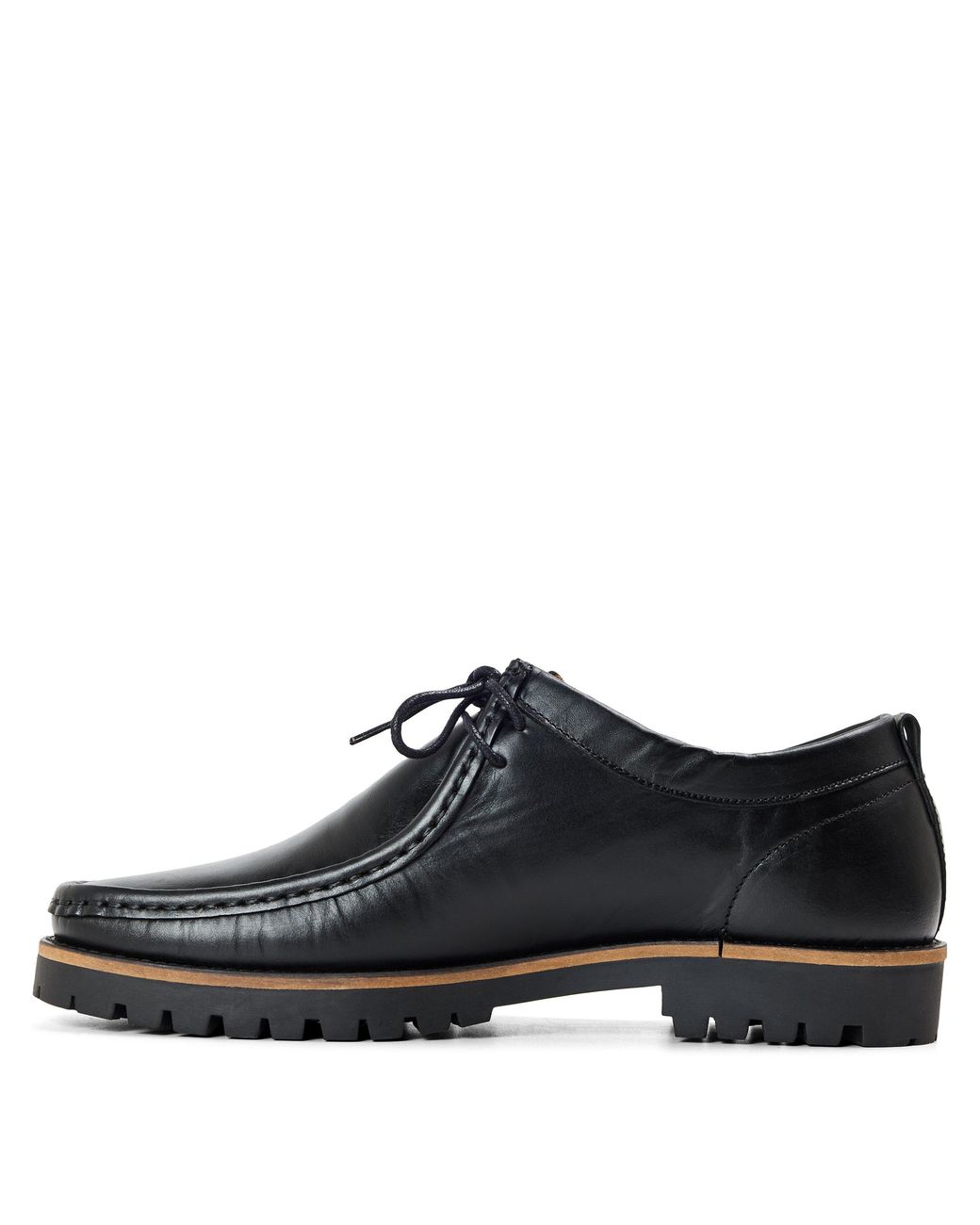 Oliver Sweeney Black Lastres Leather Moc-Toe Shoes for men