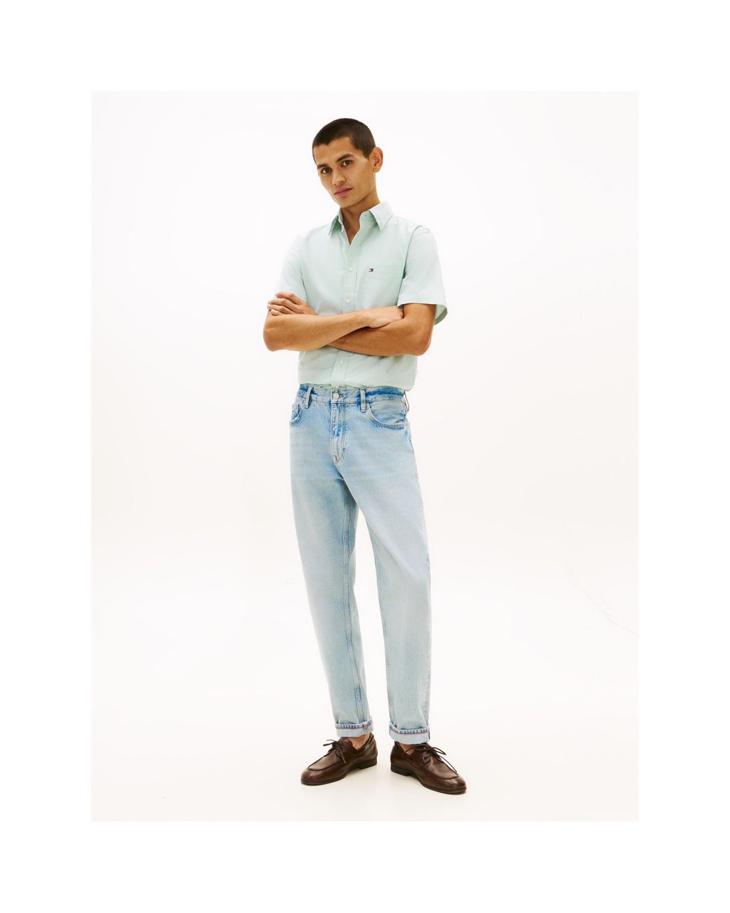 Tommy Hilfiger Blue Short Sleeve Plain Shirt for men