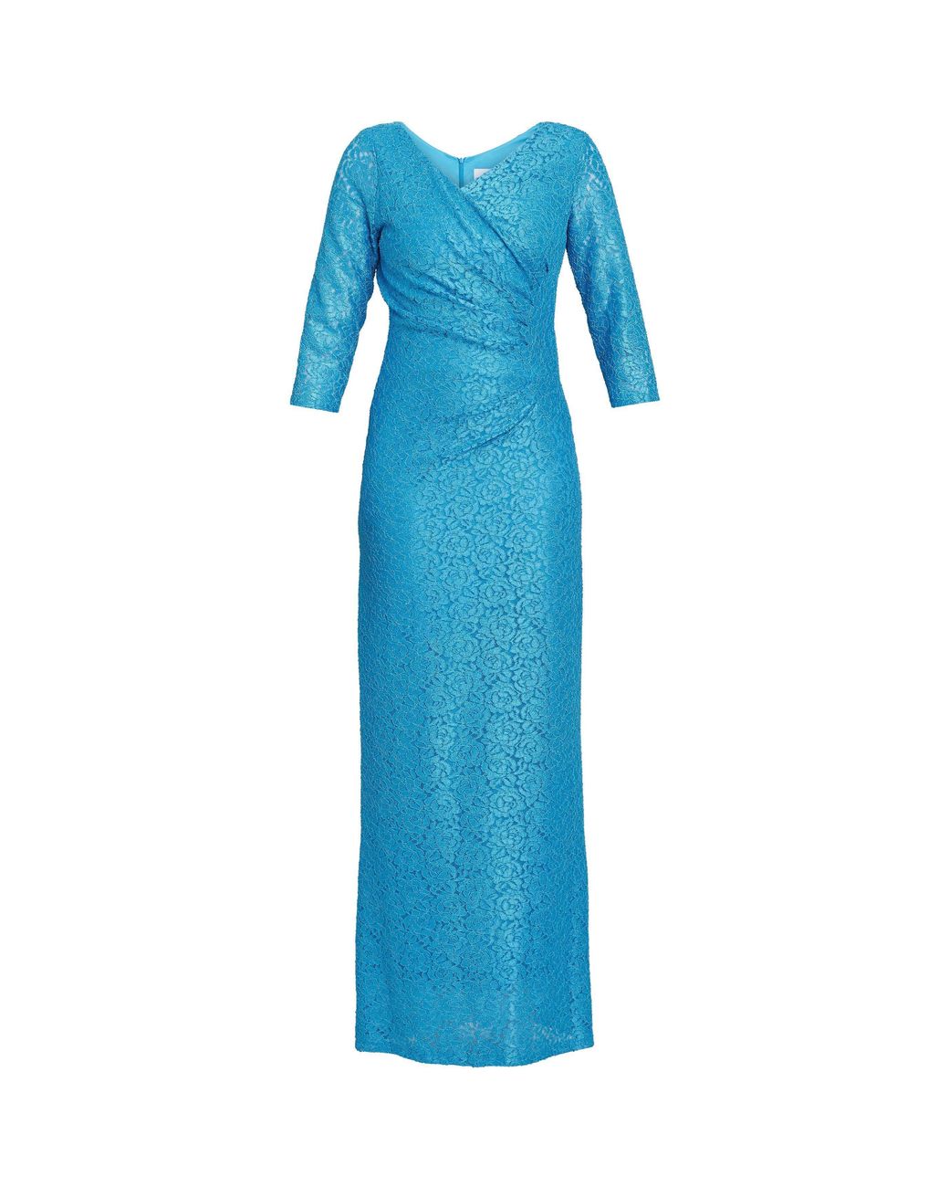 Gina Bacconi Blue Fearne Lace Wrap Maxi Dress