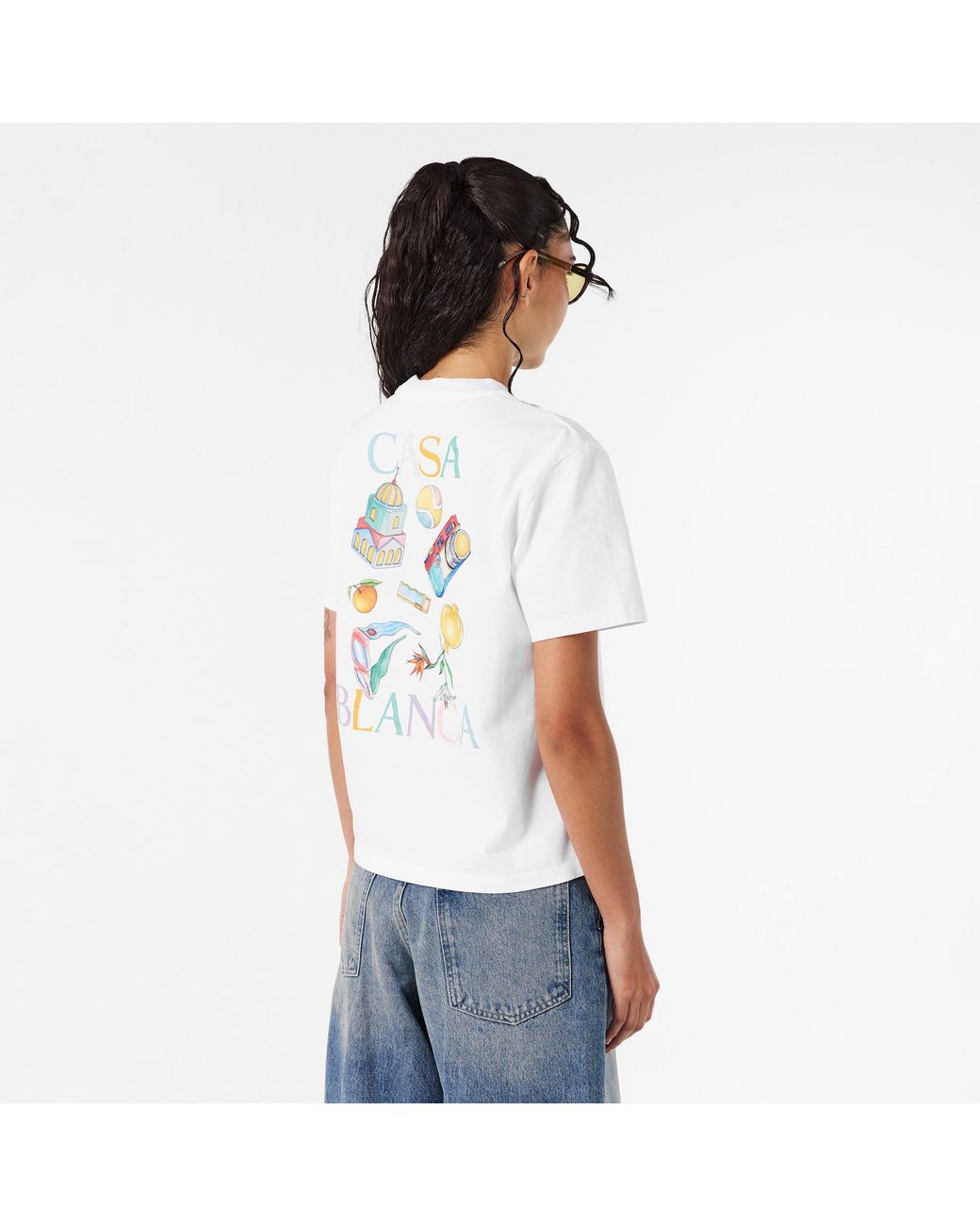 Casablanca White Casa Object Oversized T-Shirt