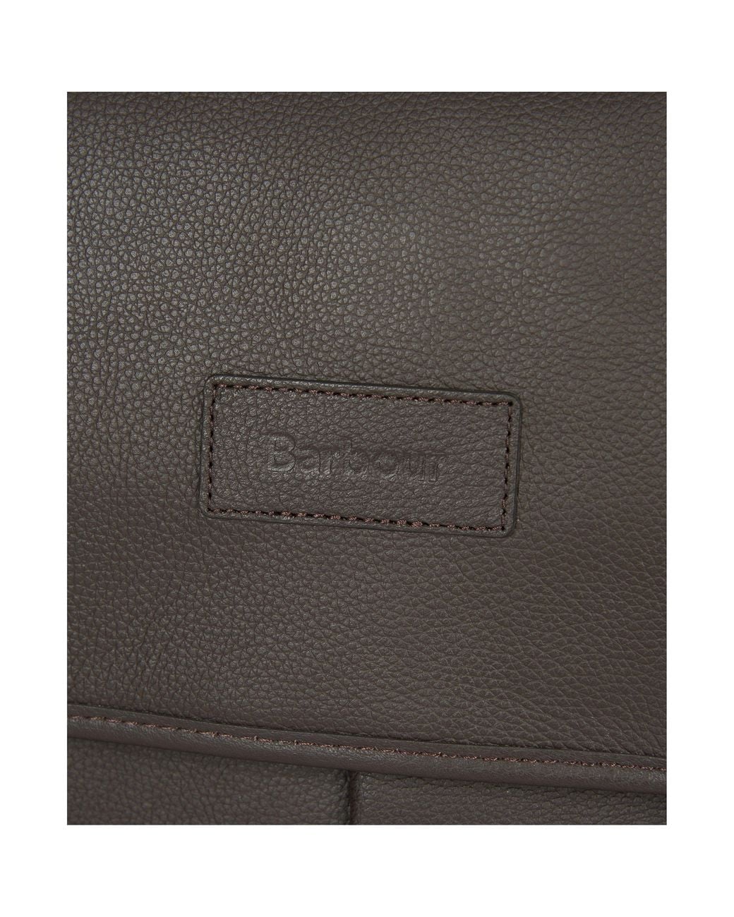 Barbour Black Leather Briefcase for men