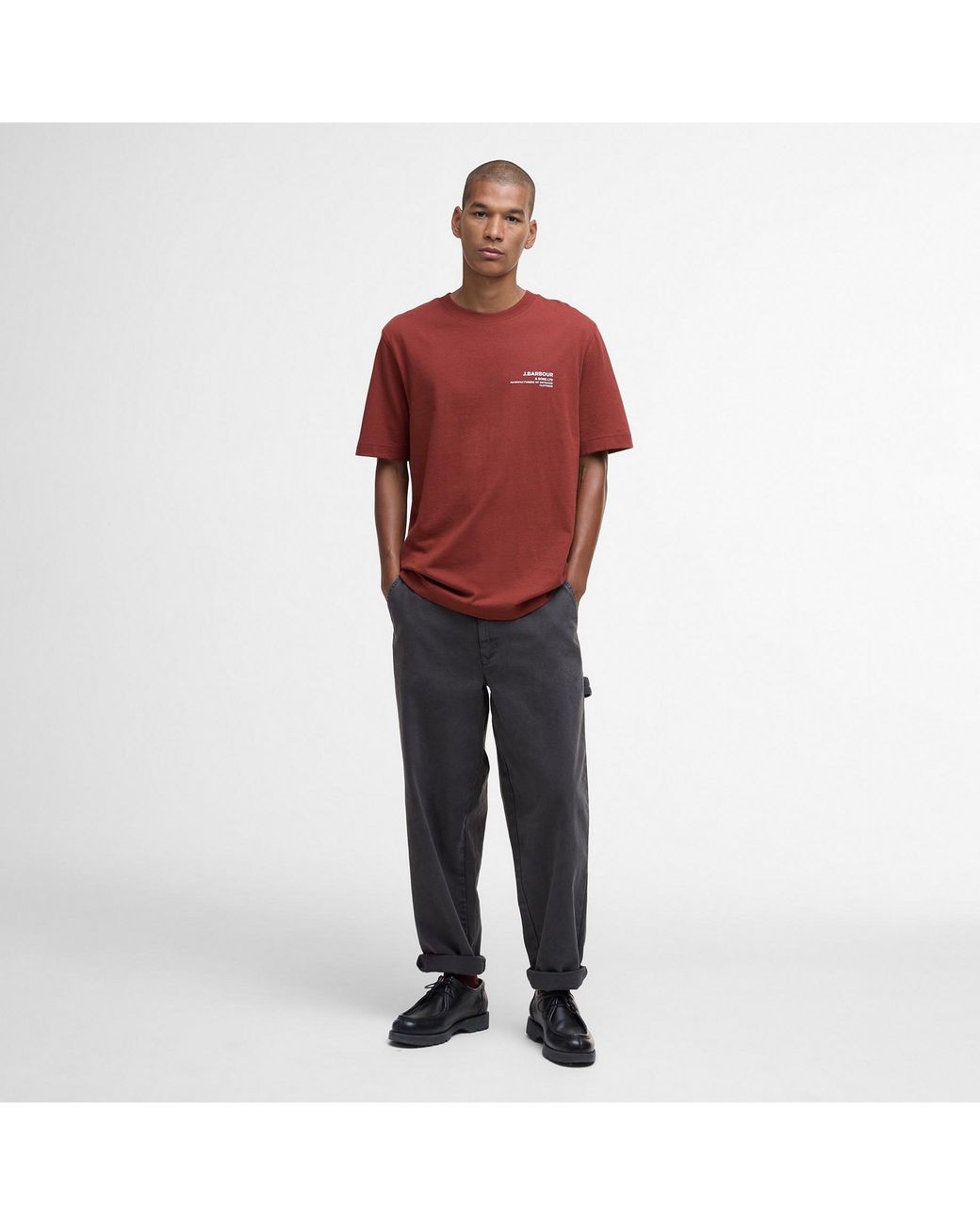 Barbour Red Parkend Graphic T-Shirt for men
