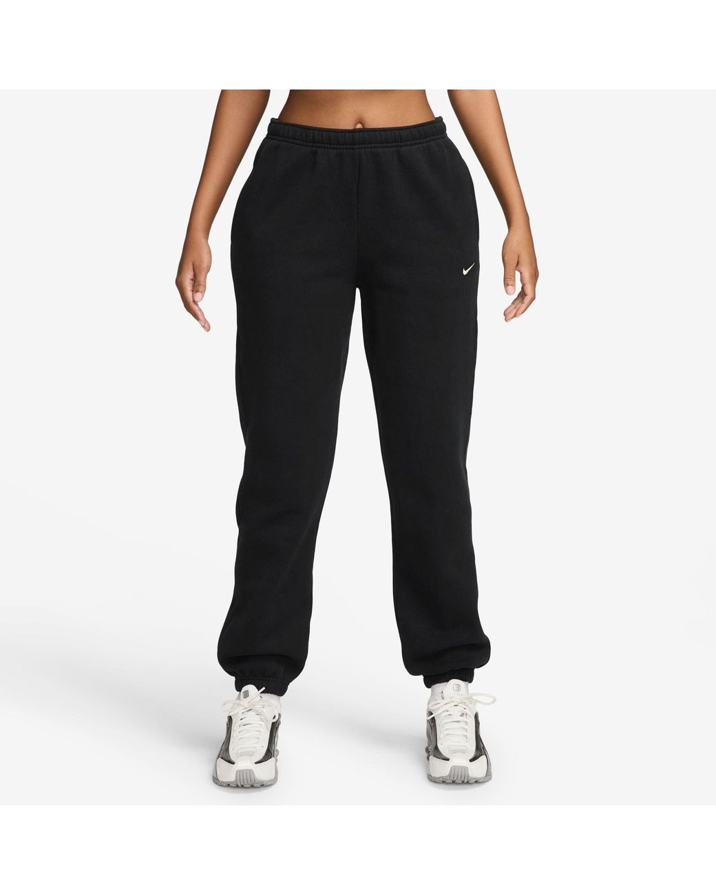 Nike Black Sportswear Phoenix Fleece Mid-Rise Sweatpants