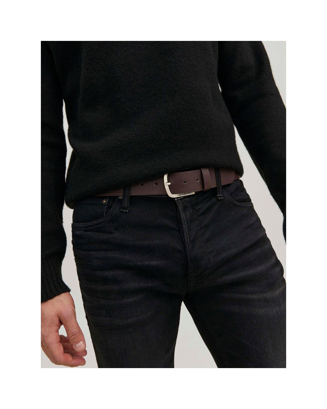 Jack & Jones Brown Harry Faux Leather Belt for men