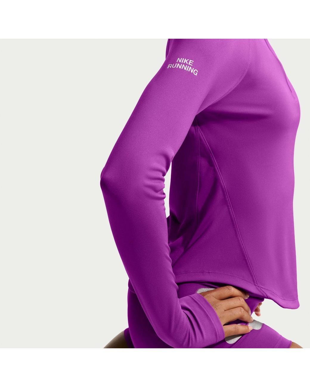 Nike Purple Tempo Flash Half-Zip Long Sleeve Performance T-Shirt