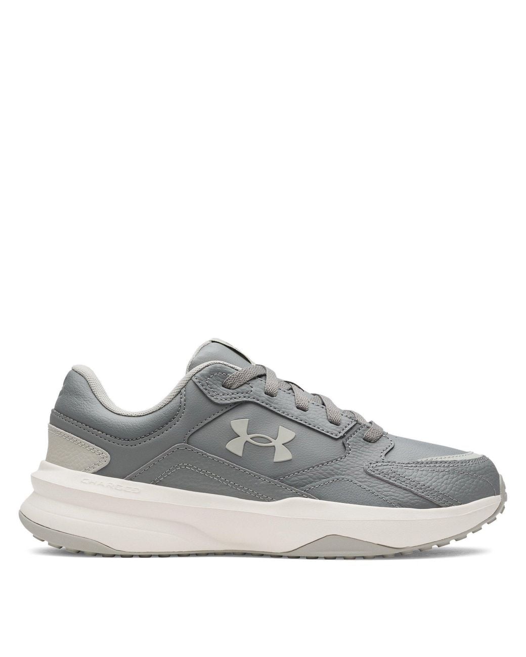 Under Armour Gray Edge Leather Low-Top Trainers for men