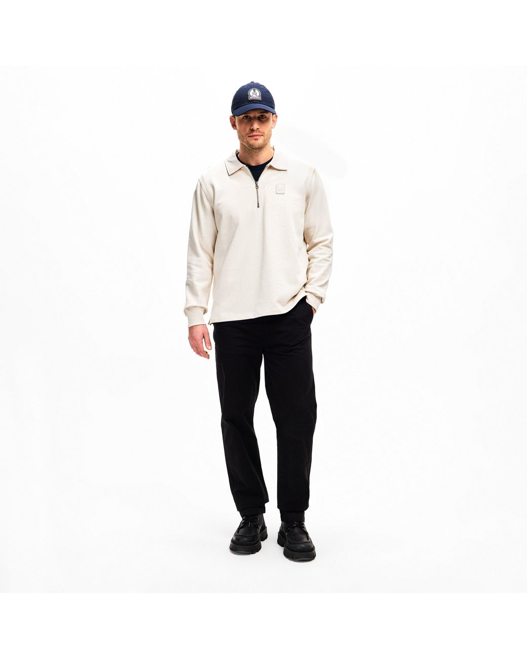 Belstaff White Curator Long Sleeve Polo Shirt for men