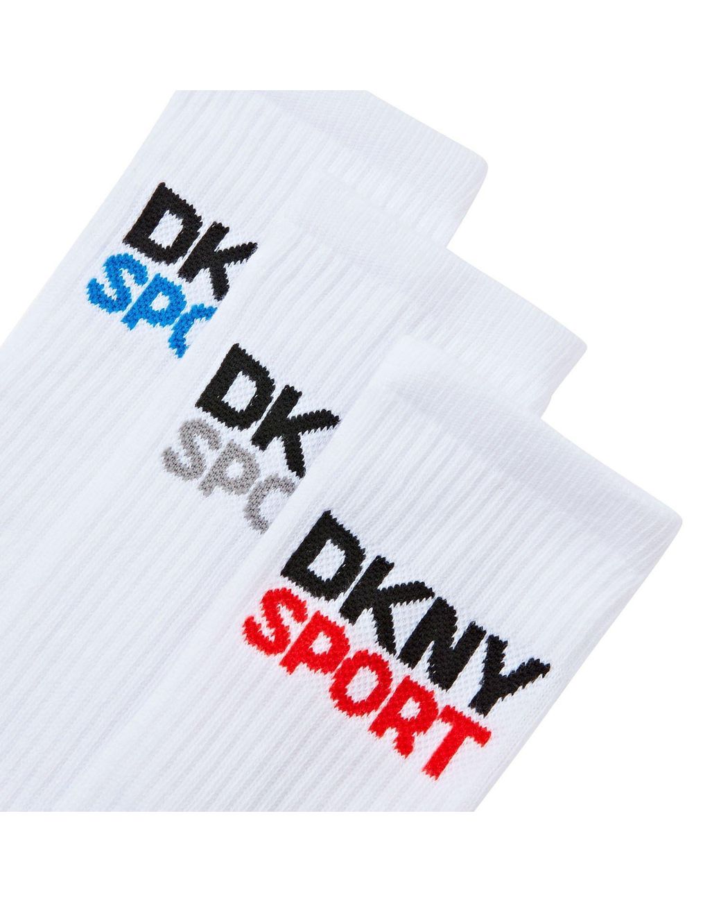 DKNY White 3 Pack Sport Socks Dogwood for men