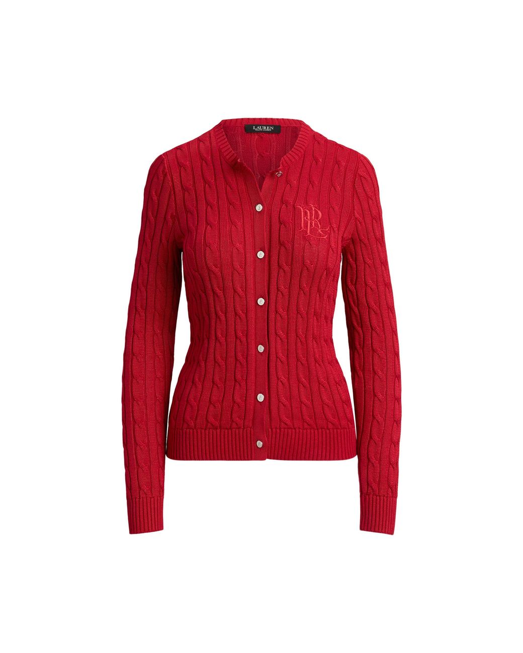 Ralph Lauren Red Cable-Knit Cardigan