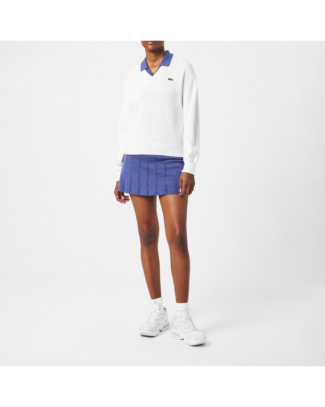 Lacoste White V-Neck Knitted Sweater Vest