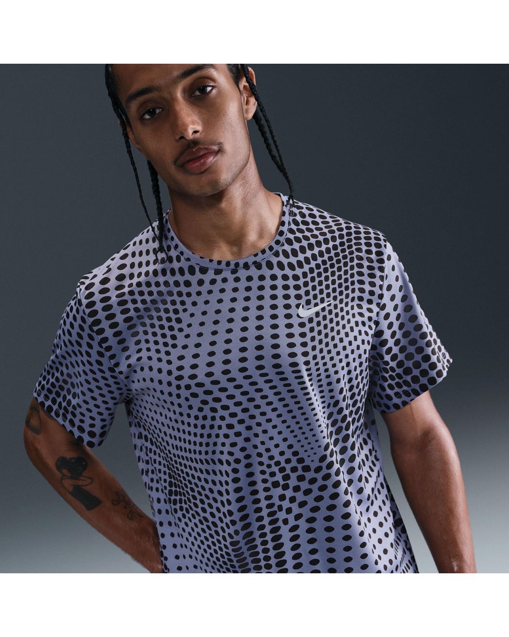 Nike Blue Short Sleeve Performance Running Top for men