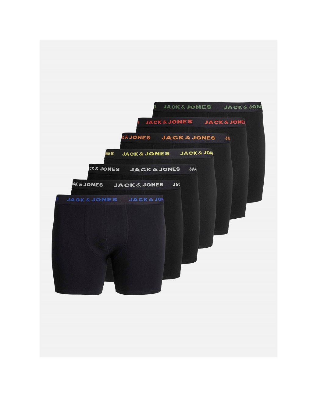 Jack & Jones Black Jack 7-Pack Basic Trunks Plus Size for men