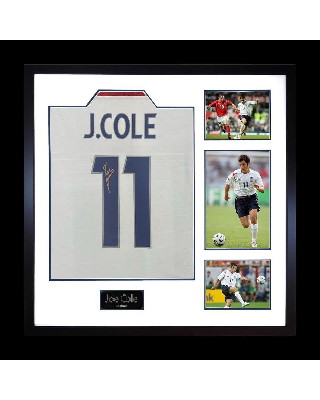 The Fan Cave White Joe Cole Signed England Shirt Elite Frame