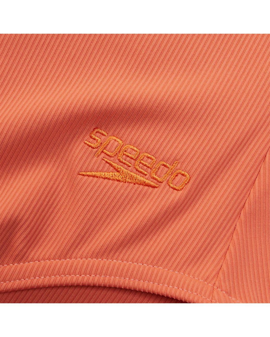 Speedo Orange Textured Belted Deep U-Back One Piece Swimsuit