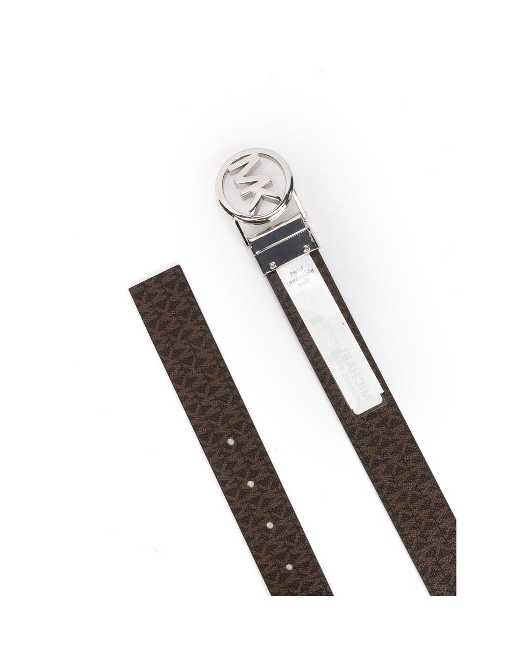 MICHAEL Michael Kors Black Reversible Mk Logo Leather Belt