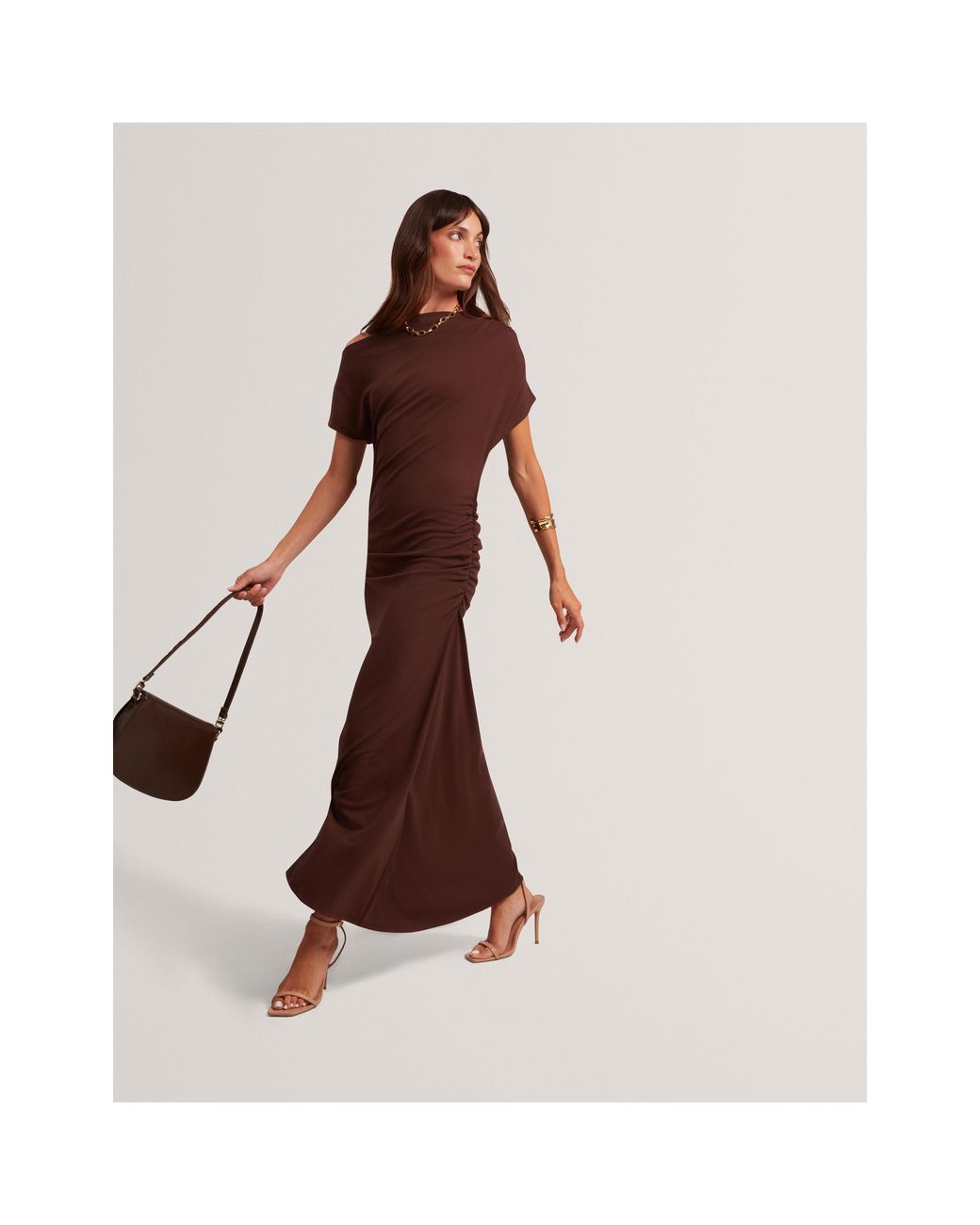 Ted Baker Brown Ted Jsy Midi Dress Ld64