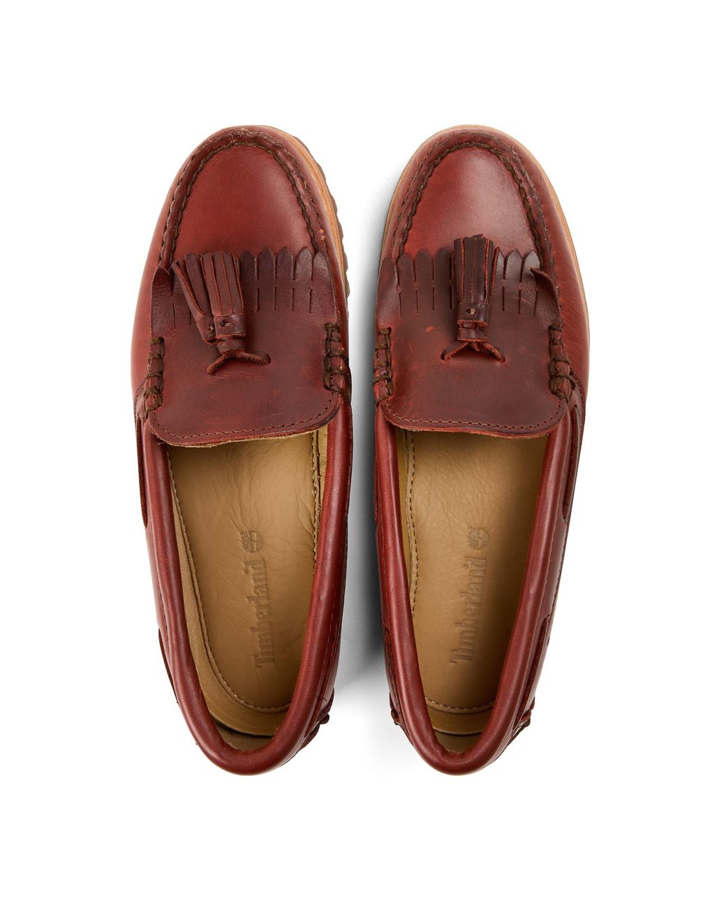 Timberland Red 3-Eye Lug Handsewn Leather Boat Shoes