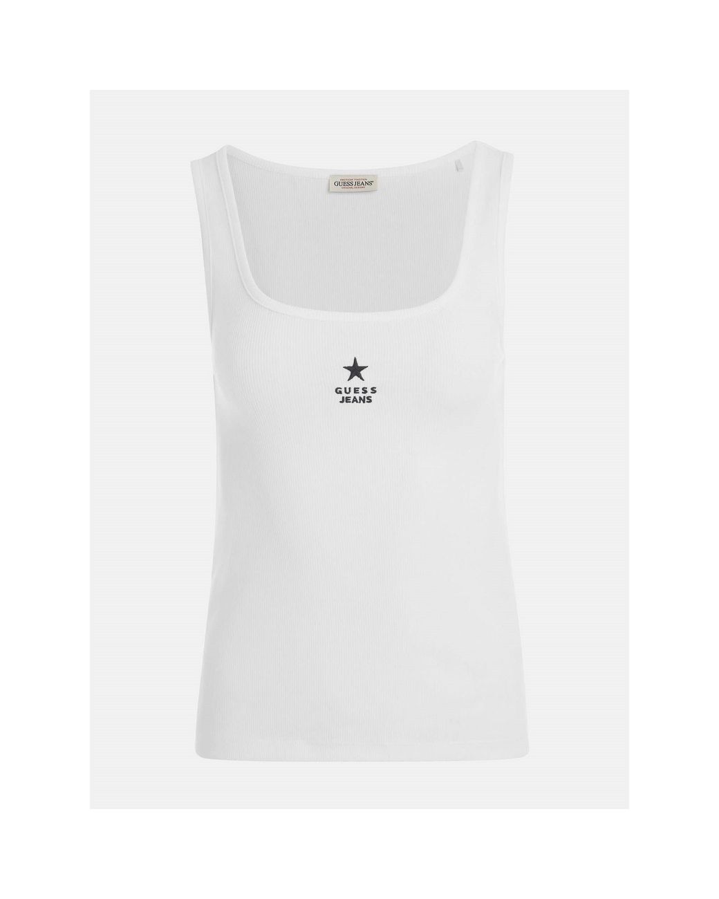 Guess White Embroidered Star Tank Vest