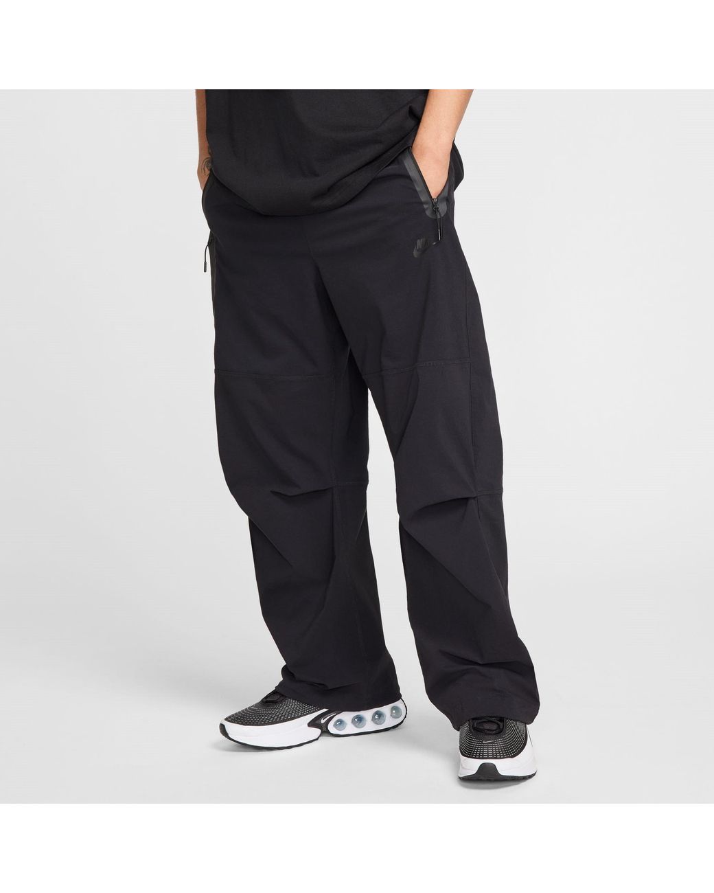 Nike Black Tech Woven Oversized Trousers for men