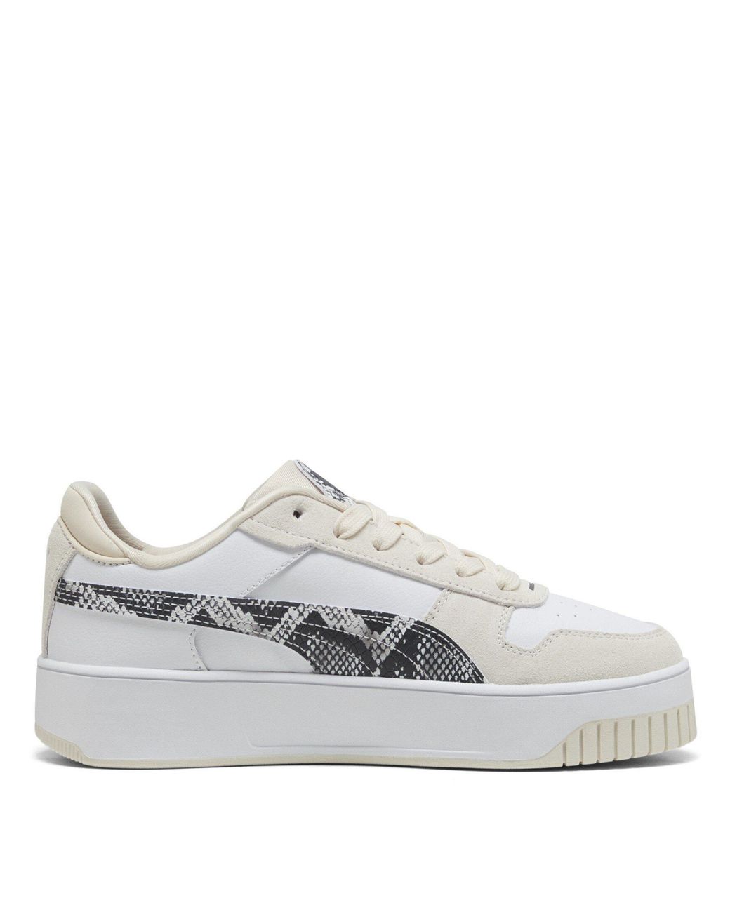 PUMA White Carina Street Snake Chic Low-Top Trainers