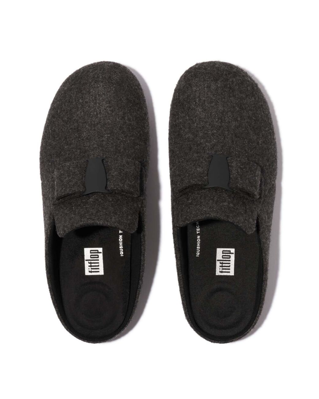 Fitflop Black Chrissie Ii Haus E01 Bow Felt Slippers