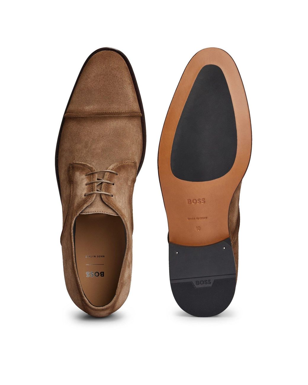 Boss Brown Derby Shoes for men