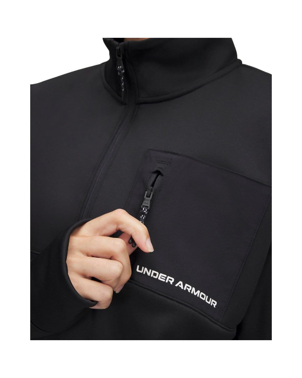 Under Armour Black Armour Woven Fleece Half-Zip Top