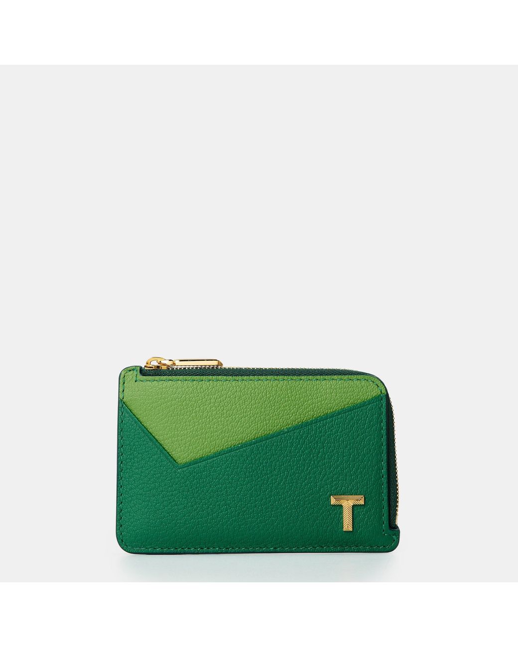 Tiffany & Co Green T Zipped Card Holder