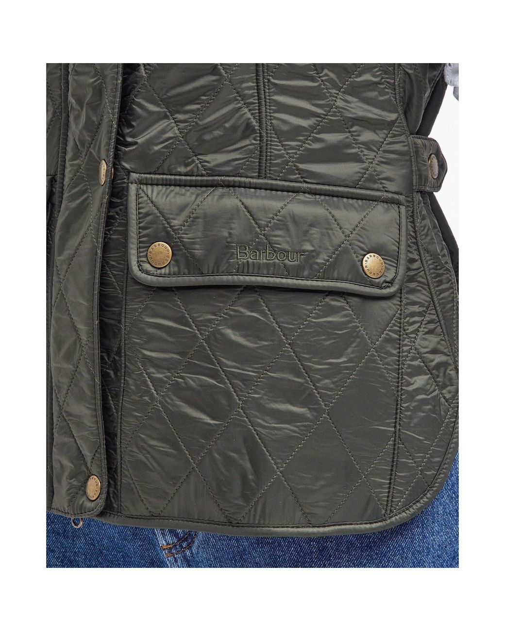 Barbour Gray Wray Diamond Quilted Fleece Lined Sleeveless Gilet