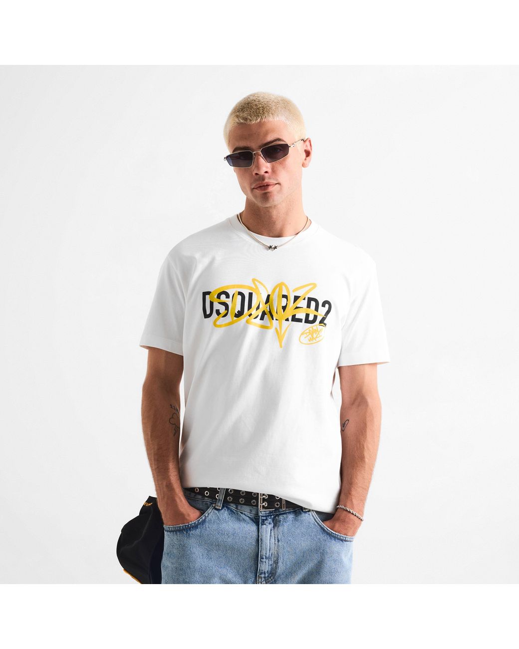 DSquared² White Signature Logo Cotton T-Shirt for men