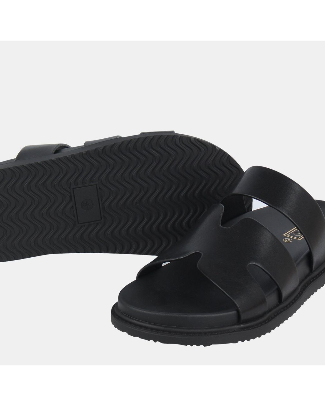 Miso Black Hermes Flat Sandals