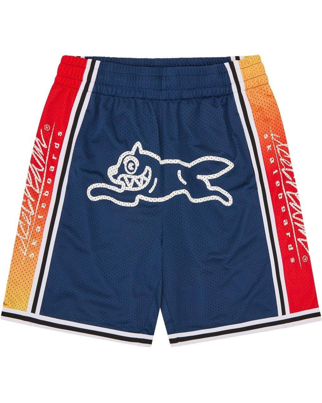 ICECREAM Blue Basketball Woven Tracksuit Shorts for men
