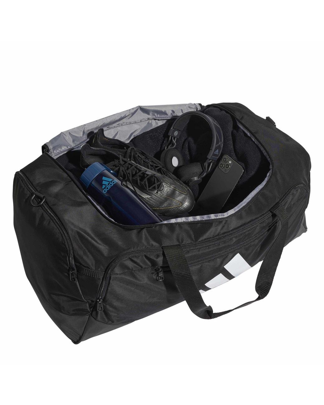 Adidas Black Essentials 3-Stripes Duffel Bag Large