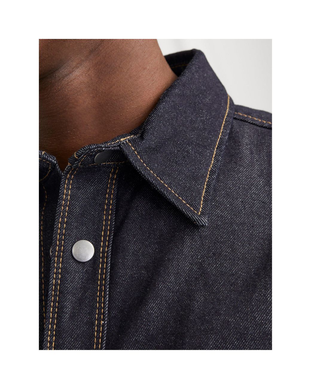 Jack & Jones Blue Astin Long Sleeve Denim Shirt for men