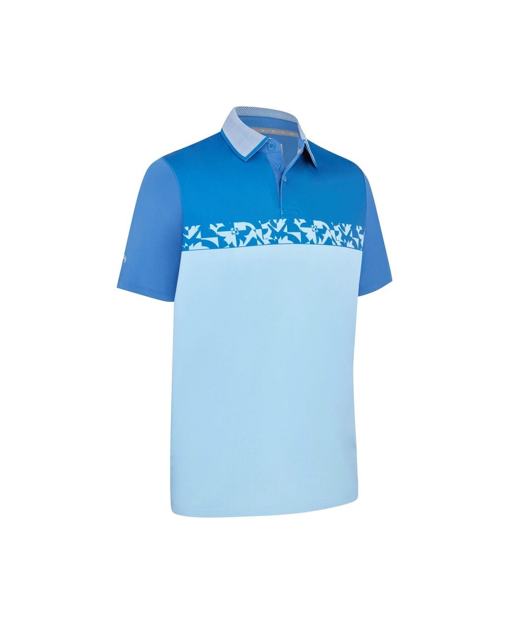 Callaway Apparel Blue Oxford Short-Sleeve Performance Polo Shirt for men