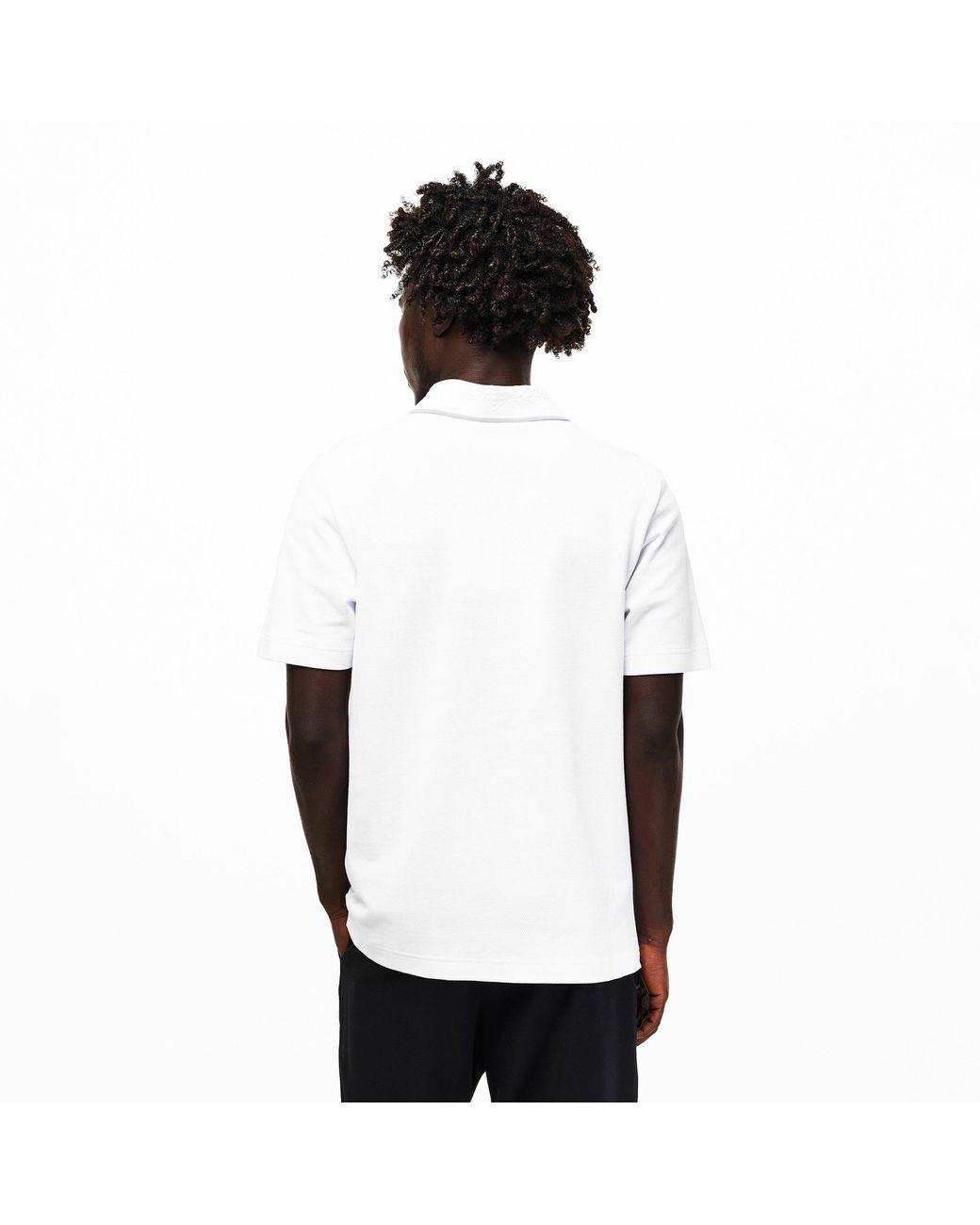Casablanca White Embroidered Laurel Short Sleeve Polo Shirt for men