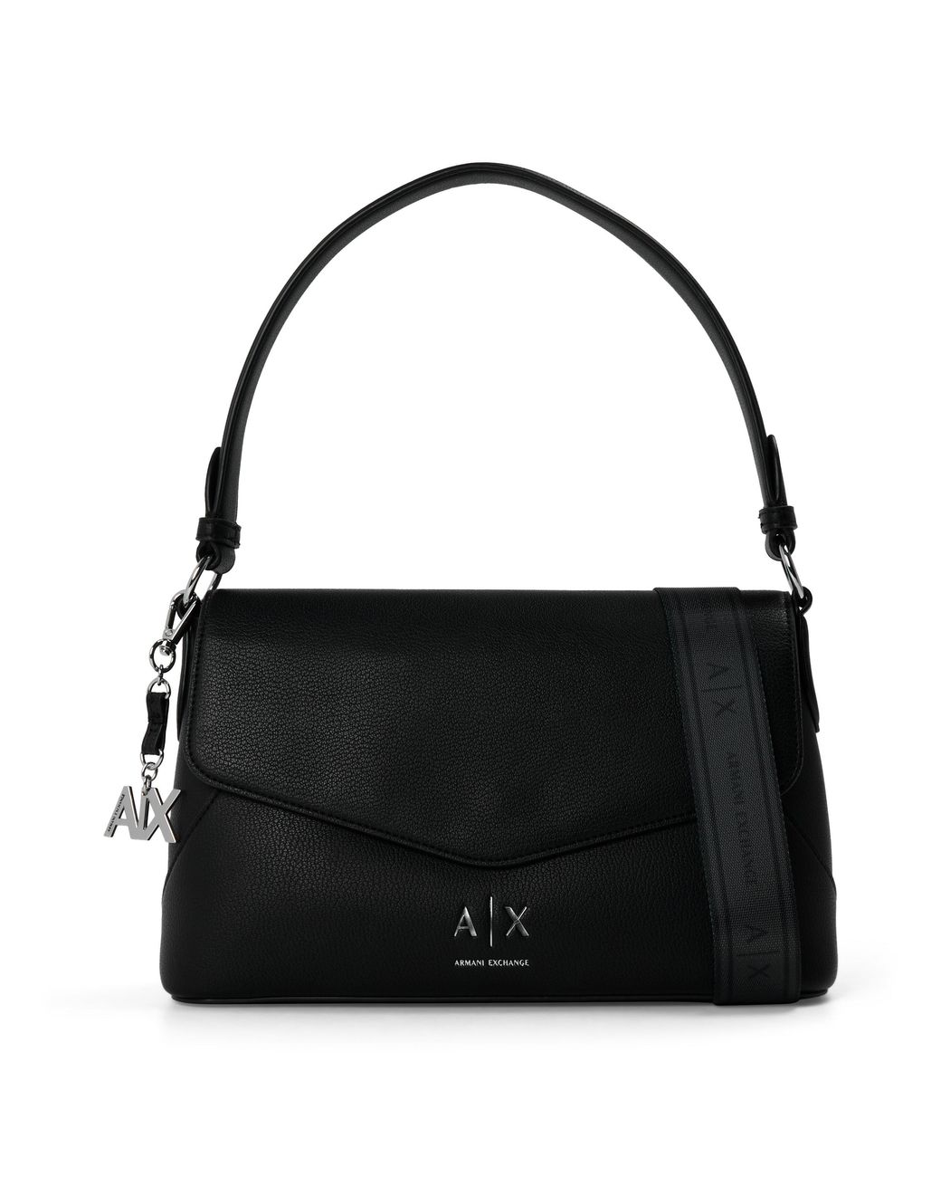 ARMANI EXCHANGE Black Isabel Faux Leather Shoulder Bag