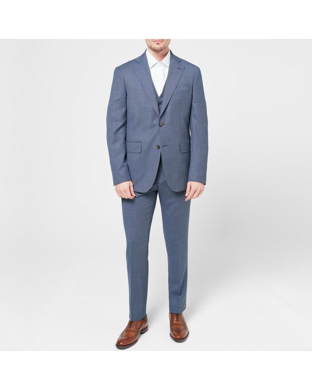 Richard James Blue Wilder Tailored Fit Birdseye Suit Jacket for men