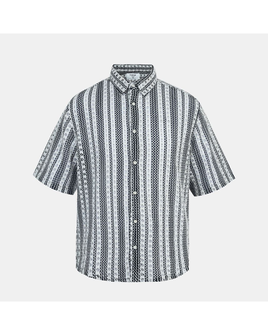 Firetrap Pink Short-Sleeve Patterned Shirt for men