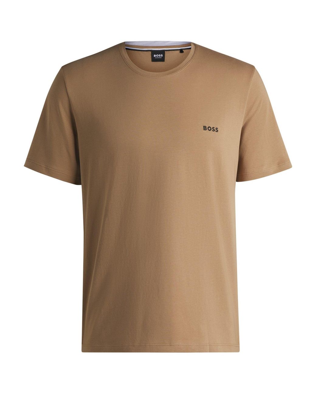 Boss Brown Bodywear Mix & Match Premium Cotton T-Shirt With Logo Detail for men