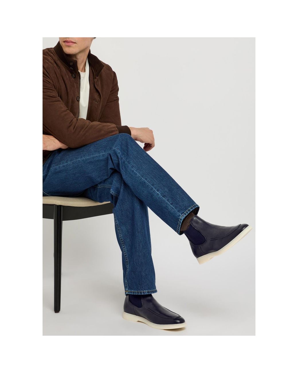 Aurélien Blue City Chelsea Boot Grain Leathe for men