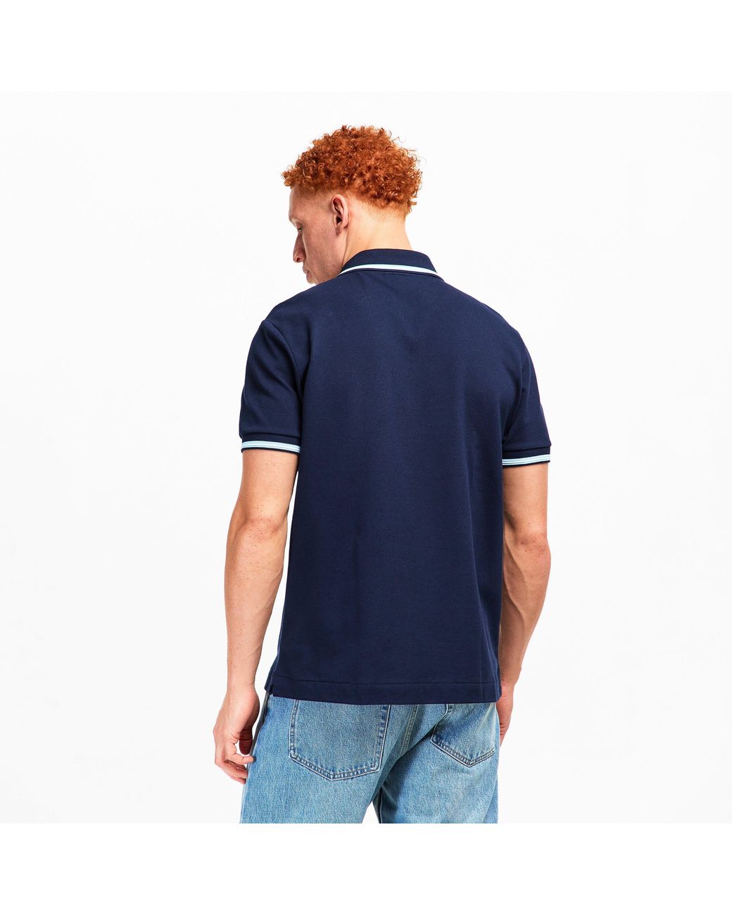 Lacoste Blue Tipped Short-Sleeve Polo Shirt for men