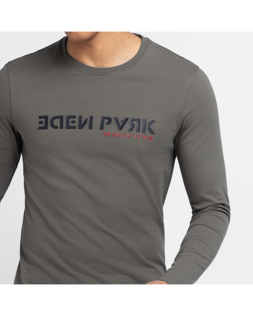 Eden Park Gray Long-Sleeved T-Shirt for men