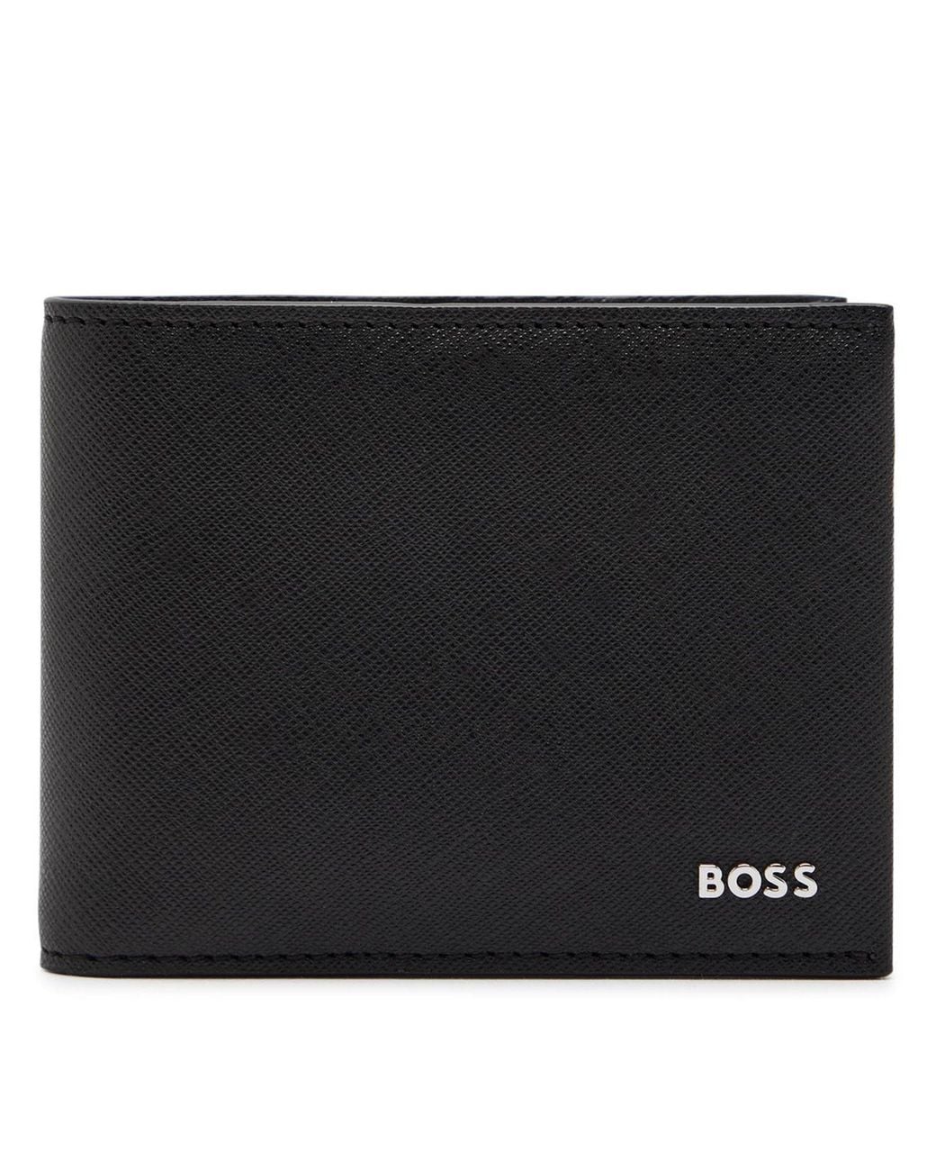 HUGO Black Northon Leather Billfold Wallet for men