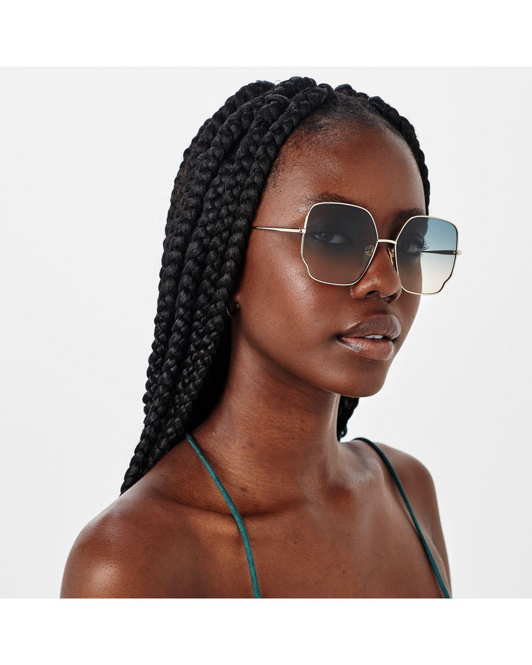 Chloé Blue 92S Hexagonal Retro Sunglasses