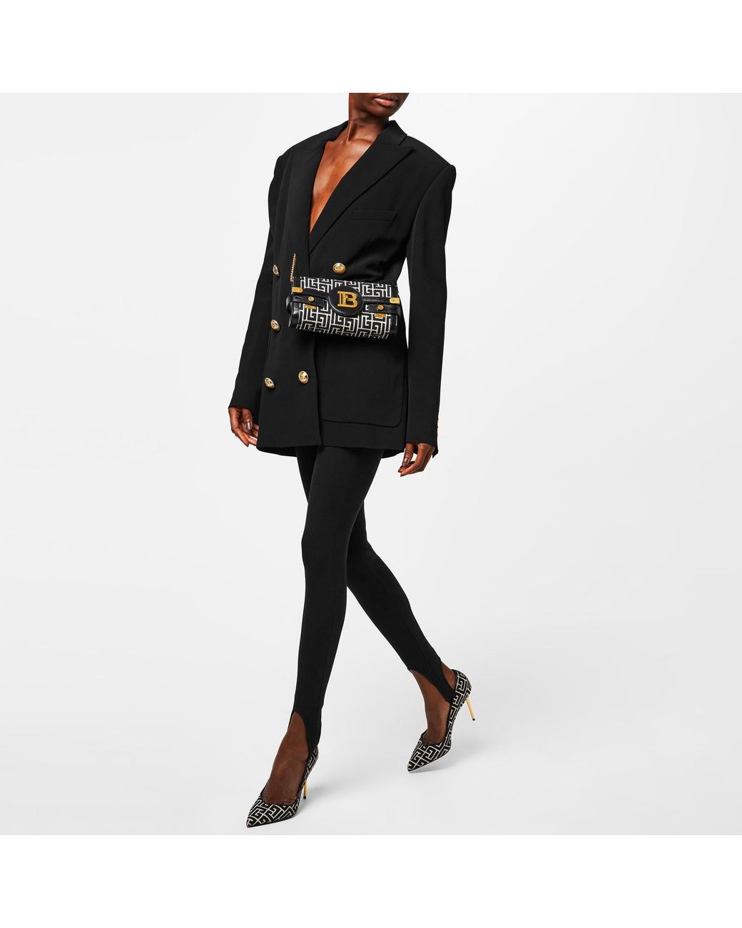 Balmain Black 6 Buttoned Boyfriend Double Breasted Viscose Long Sleeve Blazer