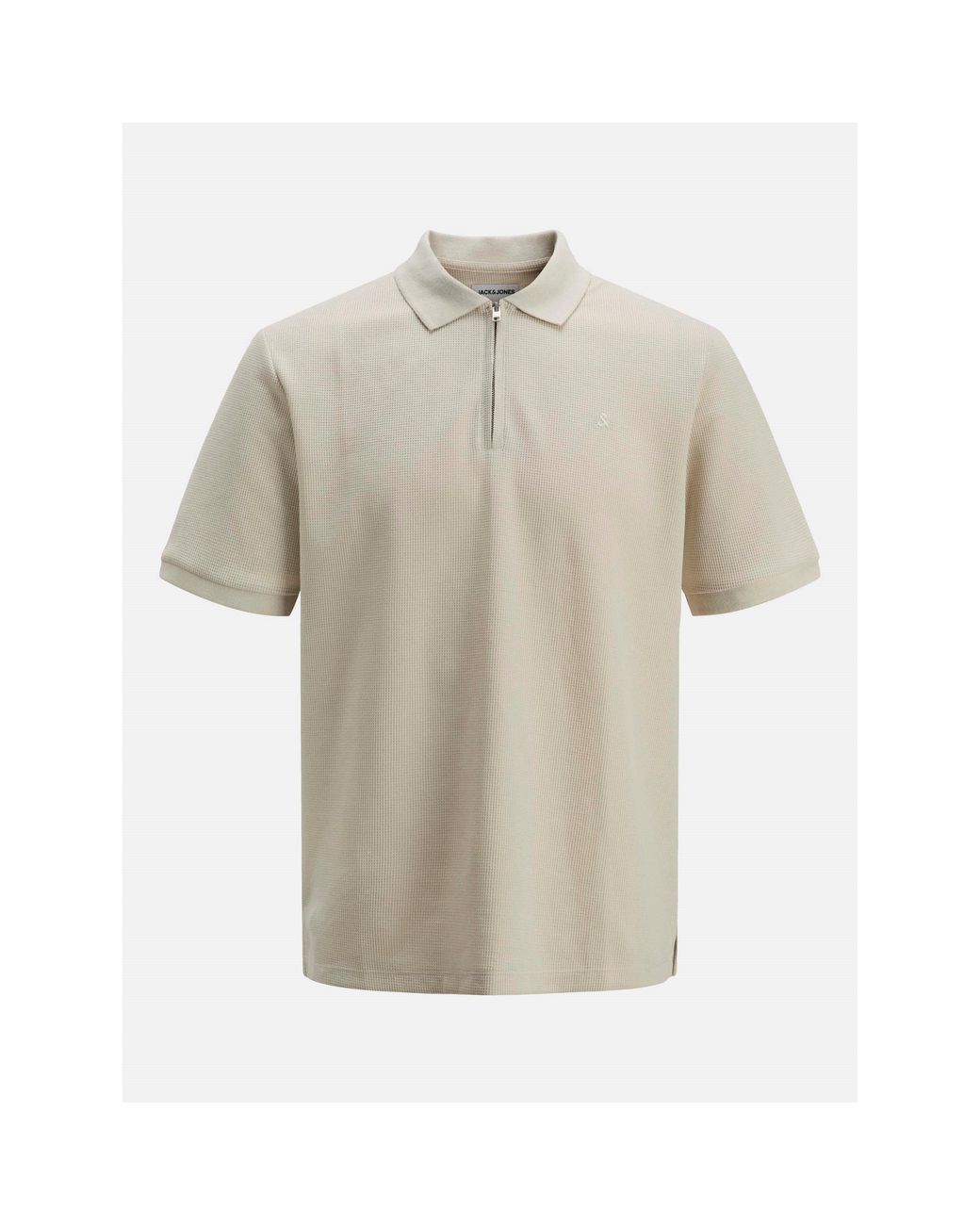 Jack & Jones Natural Austin Zip Polo for men