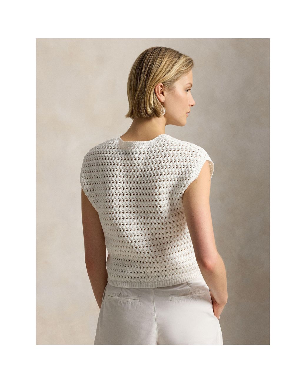 Polo Ralph Lauren White Knitted Sweater Vest