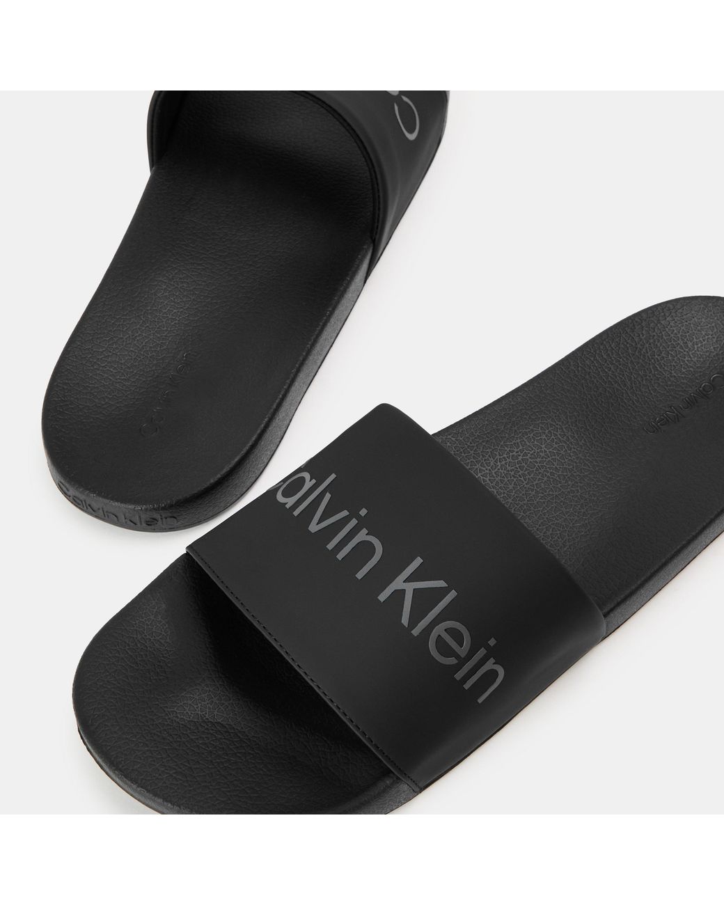 Calvin Klein Black Pool Logo Sliders for men