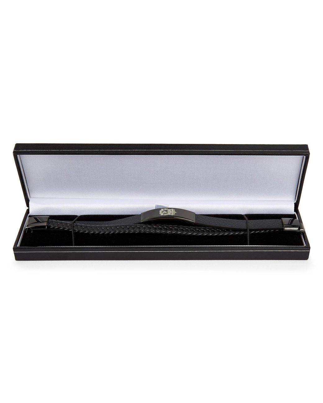 Team Black Officially Licensed Stainless Steel And Leather Ip Bracelet